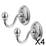 Maxbell 4x2x Curtain Drapery Tiebacks Holdbacks Wall Tassel Hook Holder Silver