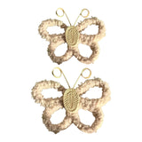 Maxbell 2Pcs Butterfly Wall Art Decor Boho Modern Art Crafts for Home Nursery Office Khaki