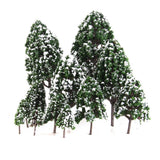 Maxbell 3x12pcs Dark Green Poplar Trees Model Train Snow Scenery 2.5-16 cm 1:500-1:50