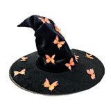 Maxbell Halloween Witch Hat Decor Adults Photo Props for Party Fancy Dress Carnivals Orange Butterfly