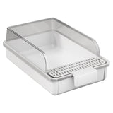 Maxbell Cat Litter Box Portable Cat Litter Container High Side High Sided Litter Pan White