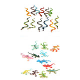Maxbell 24x Plastic Reptile Animal Lizard Gecko/Snake Model Figurines Kids Education Toy