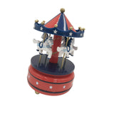 Maxbell Wood Musical Box Tabletop Lovely Rotating for Mom Girls Women Birthday Gifts Bule