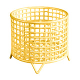 Maxbell Round Metal Wire Basket Sturdy Mesh Storage Bin for Home Laundry Room Toilet Gold