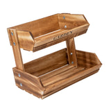 Maxbell Maxbell Wooden Fruit Basket Tiered Fruit Display Stand for Dining Room Party Brown