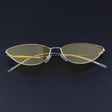 Maxbell Maxbell Vintage Cat Eye Sunglasses Gothic Triangle Narrow Glasses Golden-Yellow