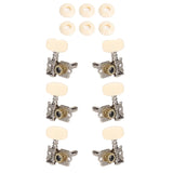 Maxbell 6Pcs String Tuning Pegs Machine Heads for Acoustic Guitars Parts Replacement White Double Hole