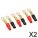 Maxbell 2x3 Pairs 1/0 AWG Car Audio Power Ground Wire Ring Terminal Connector Brass