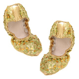 Belly Dance Shoes Soft Soles Dance Performance Shoes with Sequins M Golden