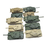 Maxbell 10Pcs Tank Model Toy Building Kit 1:144 Scale Armored Vehicles for Kids Boys CN and US