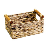 Maxbell Handmade Storage Basket Solid Water Hyacinth Basket for Kitchen Home Desktop Small