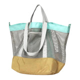 Maxbell Mesh Beach Bag Casual for Women Shoulder Bag for Vacation Essentials Outdoor Yellow