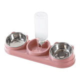 Maxbell Triple Cat Bowls 15°tilted Cat Food Water Bowl for Hamster Small Dogs Kitten Pink