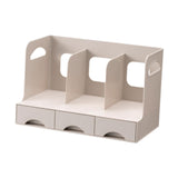 Maxbell Desktop Bookshelf Office Storage Rack Book Stand for Centerpiece Home Office Type A Beige