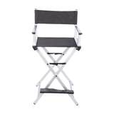 Maxbell Tall Director Chair Portable Camping Chair for Indoor Picnic Game Recreation Silver Color