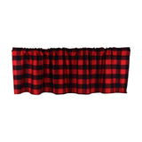 Maxbell Window Valance Curtain Small Rod Pocket Curtains for Kitchen Home Restaurant Black Red