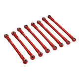 Maxbell 8Pcs RC Car Chassis Fixing Linkage Rod DIY RC Model Car Accessories for 1:12 Red