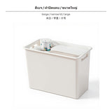 Maxbell Under Bed Storage Box with casters, 15.6L Large Capacity Drawer Organizer, Plastic Stackable Bin, ivory, for Bedroom, ivoryice, Desk, Closet Narrow Lid Large