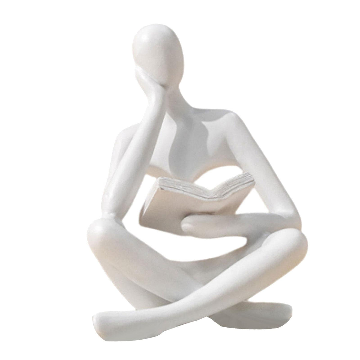 Maxbell Maxbell Figurine Human Figurine Figures Thinker Statue for Desktop Shelf Living Room 8.5cmx6cmx11.5cm White