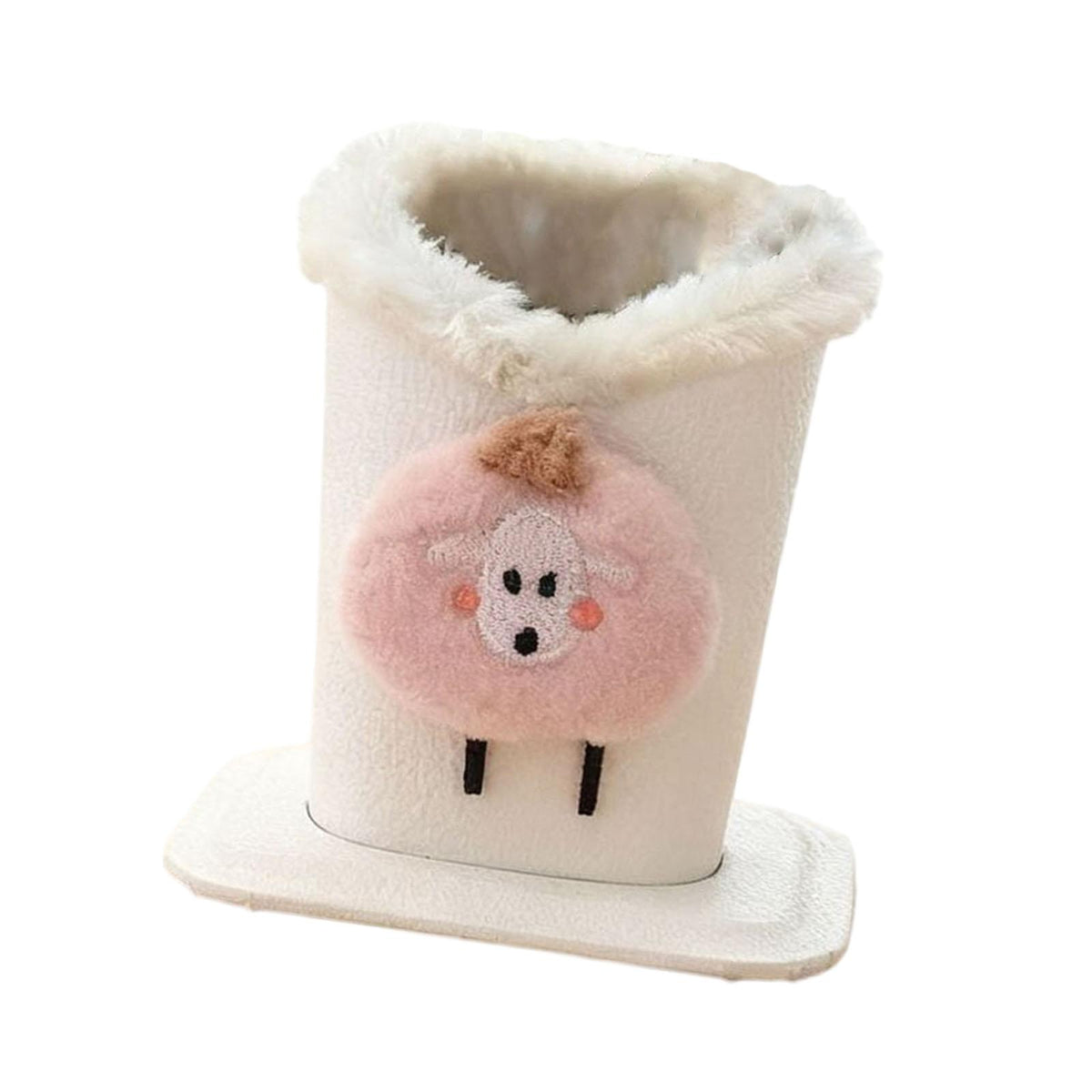 Plush Lined Eyeglass Holder Modern Multipurpose Lovely for Desk Table Office Pink