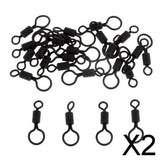 Maxbell 2x25pcs Carp Fishing Rolling Swivels with Long Body and Large & Small Eyes