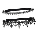 Maxbell Maxbell 2pcs Wedding Garter Embroidery Floral Sexy Garters Women/Female/Bride Black M
