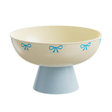 Maxbell Fruit Bowl Kitchen Counter Candy Plate High Footed Multipurpose Serving Tray Yellow