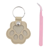 Maxbell Pet Hair Memorial Keychain Wallet PU Leather Hair Collector Portable Pendant Gray