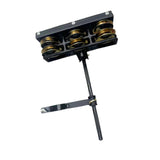 Maxbell Double Row Tambourine Mountable Tambourine for Drummers Composers Guitarists Golden Bell plate