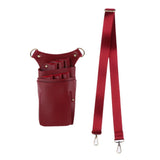 Maxbell Maxbell PU Leather Hair Scissor Holster Bag Pouch Holder with Waist Belt Red