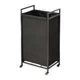 Maxbell Rolling Laundry Basket Cart Storage Container for Travel Bedroom Living Room Black