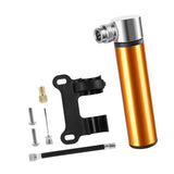 Maxbell Mini Bicycle Pump CNC Fast Inflation Repair Tool Universal 120 PSI Tire Pump Gold and Bracket