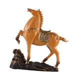 Horse Figurine Sculpture Tabletop Ornament 10x3x10.4inch for Cafe, Bar Decor Brown