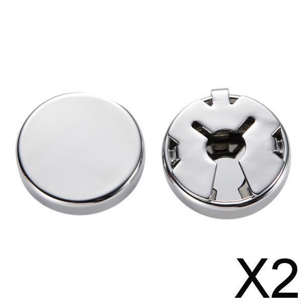 Maxbell 2xClassical Mens Round Cufflinks Jewelry Cuff Links Elegant Party Studs Suit Silver