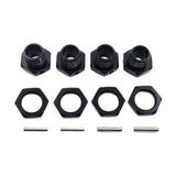 Maxbell 4 Pieces RC Hex Hubs RC Crawler 17mm Spare Parts Accessory Wheel Hex Adapter Black