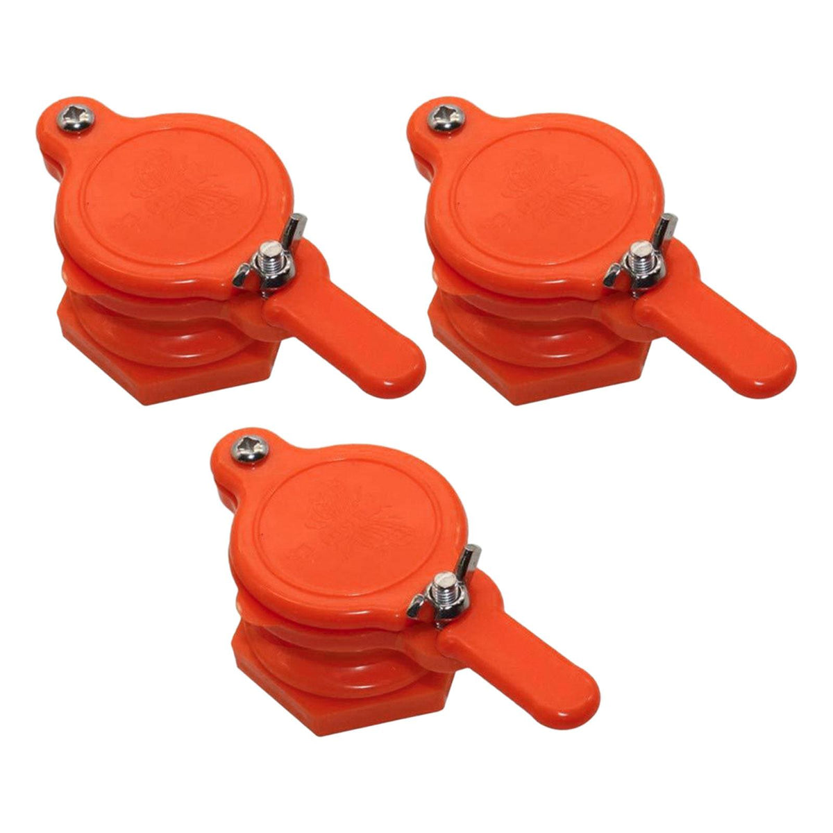 Maxbell 3 Pieces Honey Gate Valves Sturdy Beekeeping Tool for Garden Beekeepers Farm Orange