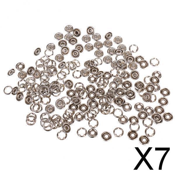 Maxbell 7x50 Sets 3/8 Inch Open Ring No Sew Snaps Fasteners Silver Nickel plated