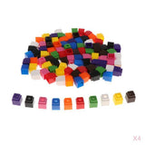Maxbell 400pcs  Interlocking Math Link Cubes Snap Blocks 4 Colors
