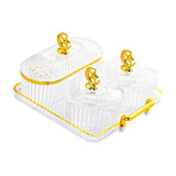 Maxbell Divided Serving Relish Bowls Dried Fruit Plate for Living Room Fruit Cookies 3 Bowls