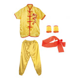 Chinese Traditional Wushu Costume Apparel for Adult Kid Women Boys Girls Yellow 140