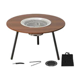 Maxbell Barbecue Grill Multifunctional Stable Cookware for Travel Backpacking Hiking wood 8 pieces