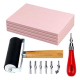 Maxbell Maxbell Stamp Making Kit Printing with Cutter Tools Rubber Block Stamp Carving Block Without Carve Knife