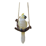 Maxbell Garden Bird Statue Decoration Gift Garden Parrot Figurine for Pond Home Tree White Parrot