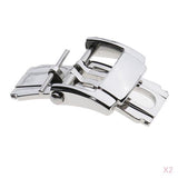 Maxbell 2pcs Stainless Steel Deployment Butterfly Buckle Clasp for Watch Strap 18mm