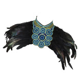Maxbell Artificial Feather Shrug Shawl Lady Shoulder Wrap for Cocktail Gift New Year Black