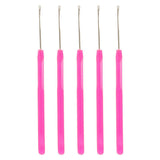 Maxbell Maxbell 5 Pieces Pulling Hook Needle Tools for Micro Ring Hair Extensions Rose Red