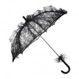 Maxbell Lace Parasol Umbrella Versatile Wedding Bridal Lace Umbrella for Dance Props Black