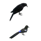 Maxbell 2x Artificial Realistic Birds Raven Magpie for Garden Weding Home Decoration