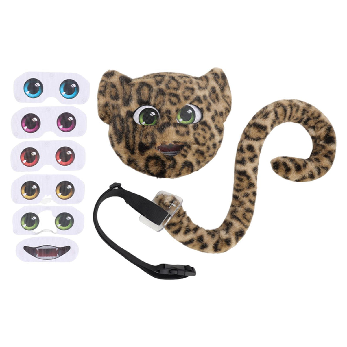 Maxbell Faux Leopard Mask and Tail Cosplay Costume for Stage Show Soft Bendable Tail Style B