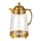 Maxbell Water Pitcher Arabic Glass Carafe Cold Water Milk Water Jug Iced Tea Pitcher Golden